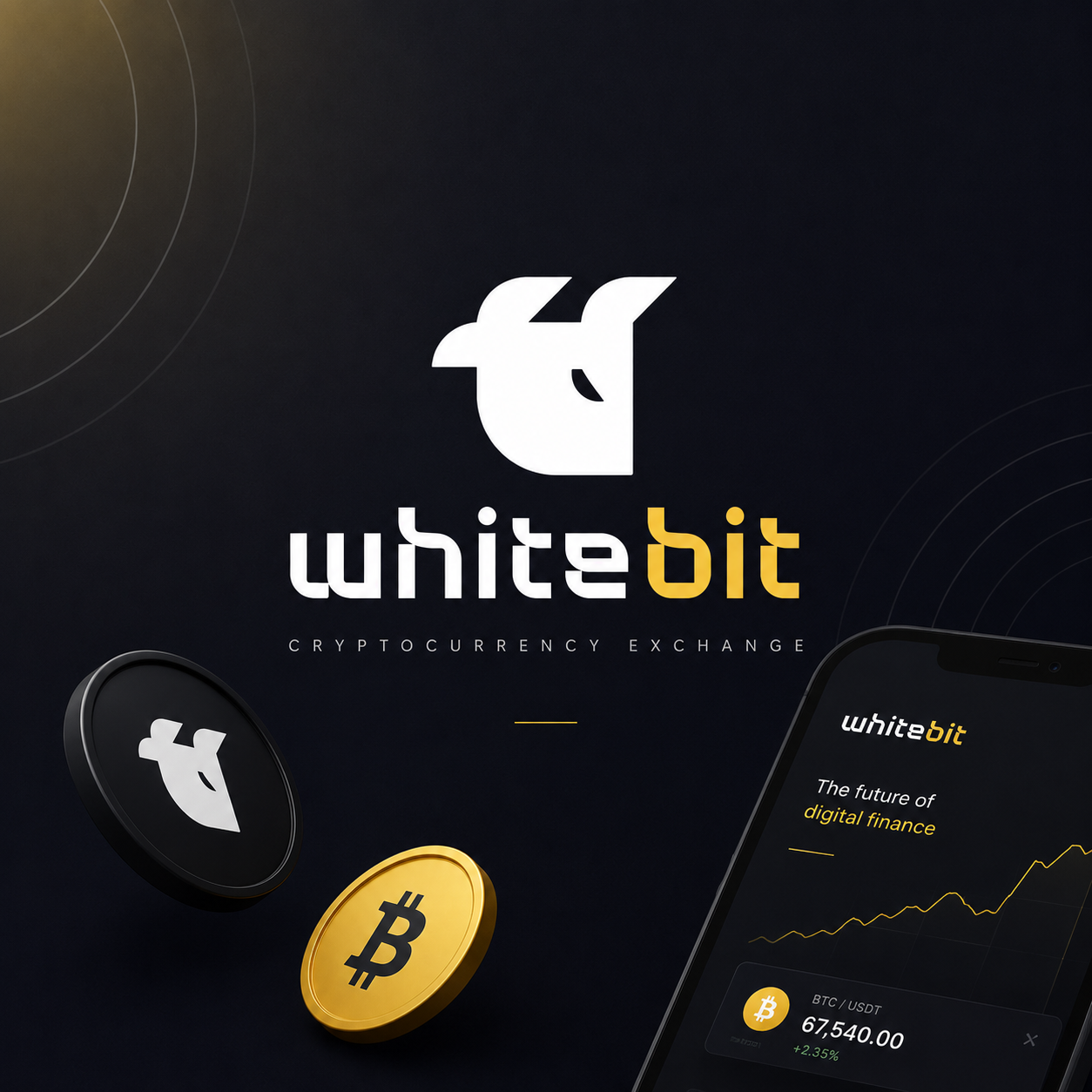 WhiteBIT login exchange portal with credential fields and security indicators